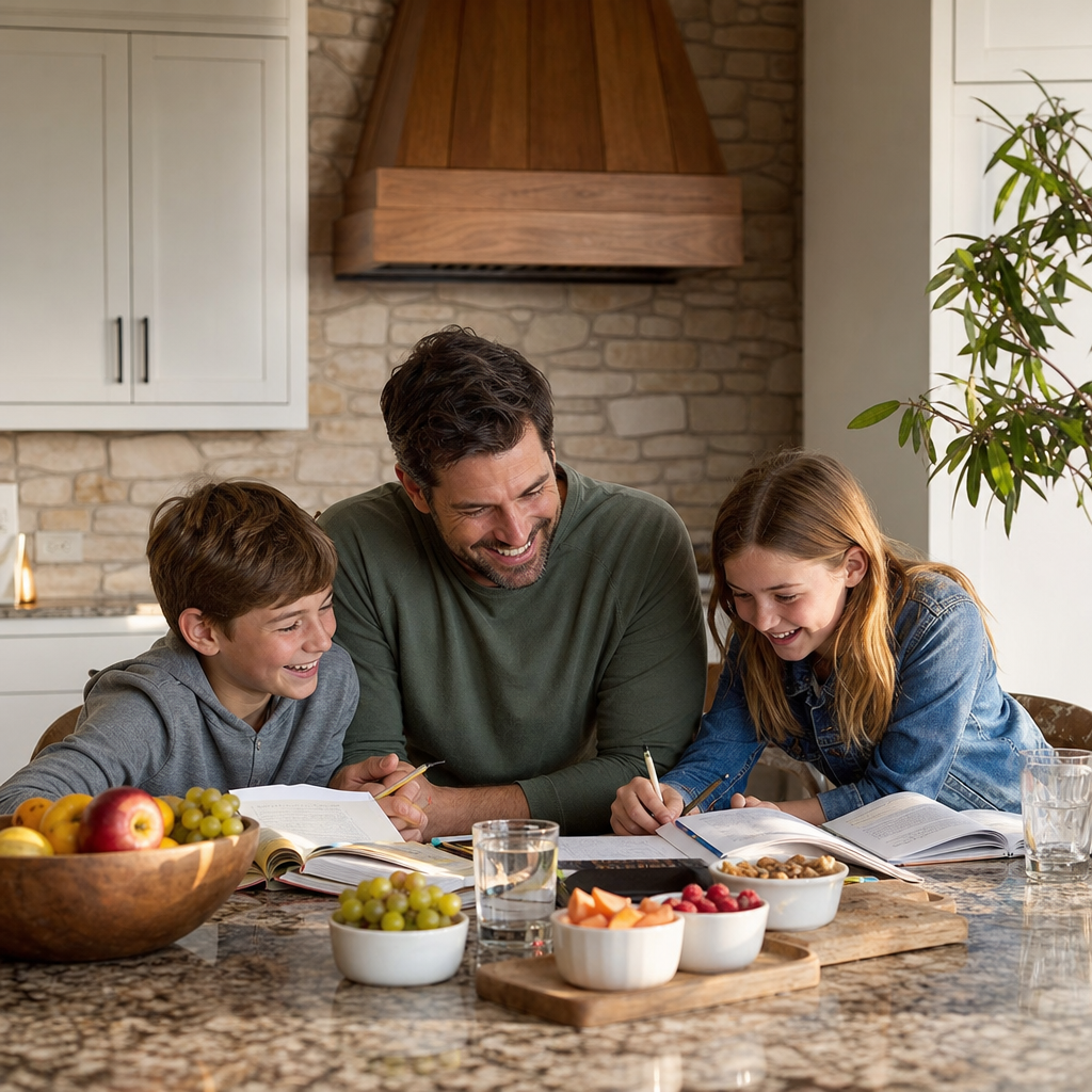 Vie de famille qui continue normalement pendant les travaux